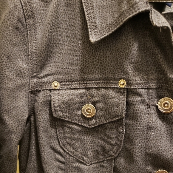 Baccini Snakeskin Print Denim Jacket Deep Blue - Picture 5 of 11